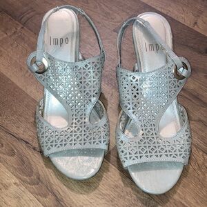 Impo Gold Metallic Cutout Wedge Sandals